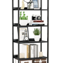 NUMENN Bookshelf, 6 Tier Bookshelves, Home Office Bookcase Shelf Storage Organizer, Free Standing Storage Shelving Unit for Bedroom, Living Room and Home Office, Black
