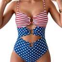 Eomenie One Piece Swimsuit for Women Ring Linked Monokini Sexy Bathing Suit Cutout Swim Suit M