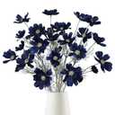 4PCS Navy Blue Silk Cosmos Flowers 24'' Wild Flowers Artificial Fake Flowers Arrangement for Wedding Party Kitchens Home Decoration(Navy Blue)