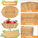 Yesland 16 Pack Plastic Oval Baskets, Food Storage & Fruit Basket, 8-3/4 x 6-1/4 x 2-3/4 Inches Basket Bin for Kitchen, Restaurant, Centerpiece Display