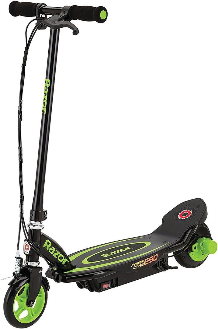 Razor Power Core E90 Electric Scooter with hub Motor, Push-Button Throttle, for Kids 8+ (Green)