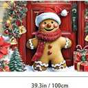 Christmas Window Film Gingerbread Man Front Door Holiday Decorations Gift Boxes Festive Privacy Glass Sticker Static Cling Window Clings for Home Party 39.3  17.7 Inch