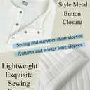 Men's Cotton Muscle Henley Shirts Slim Fit Long & Short Sleeve T-Shirt Stretchy Casual Stylish Ribbed Tee (White, XXL)
