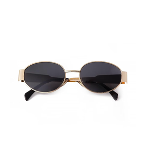 Retro Oval Sunglasses for Women Men Trendy Small Sun Glasses Classic Metal Frame Shades UV400 Protection