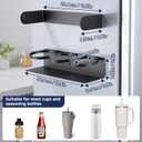 2 Pack Magnetic Stanley Cup Holder - Water Bottle Organizer for Stanley 30&40 oz Tumbler & 1 Pack Magnet Paper Towel Holder Without Drilling, Black Kitchen Storage Rack