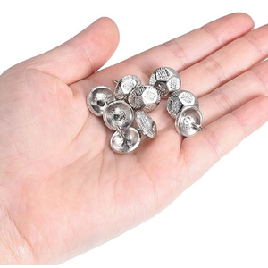 100Pcs
Upholstery Tacks Nail Pins Furniture, 100Pcs 13x13mm Thumb Tack Pins Assortment Kit Carbon Steel for Home Sofa DIY Decorative Nail Heads Nails, Silver Tone