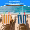 Large Beach Towel Clips for Beach Chair, Heavy-Duty Plastic Clothes Pins, Towel Clips for Beach Chairs Cruise-Keep Your Towel from Blowing Away, Vacation Beach Must Have Beach Chair Clips