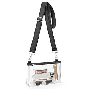 2 x FANGSUN Clear Crossbody Bag Stadium Approved, Clear Purse for Women, Transparent Shoulder Messenger Handbag for Concert Sport