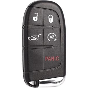 Remote Key Fob Replacement Fits for Jeep Compass 2017 2018 2019 2020 2021 2022 2023 2024 5 Buttons Smart Proximity Keyless Entry Remote Control 4A Chip M3N40821302 68250343AB 68250344