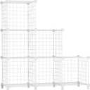 AWTATOS Wire Cube Storage Organizer, Closet Organizers and Storage, Metal 6 Cube Storage Shelves Bookshelf, Portable Closet Clothes Organizer for Bedroom, Home, Office, White