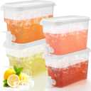 Hoolerry 4 Pack 0.8 & 1.35 Gallon Drink Dispenser for Fridge with Spigot Plastic Beverage Container for Juice Lemonade Iced Tea Water Refrigerator Drink Dispenser for Parties