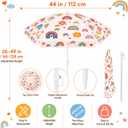 Cinrobiye Beach Umbrella for Sand and Water Table, Boho Rainbow Theme Portable Pool Umbrellas, Baby Folding Sun Shade Umbrella for Picnic Table, Beach, Camping, Garden and Outdoor Summer Party