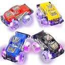 Light-Up Monster Truck Toys (2-Pack) – Push-&-Go Cars with Glowing Wheels – Birthday Gift for Toddlers, Boys & Girls Ages 3+ – Durable Friction-Powered Trucks – Batteries Included
