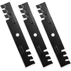 GY20852 48 inch 7-Star Mulching Toothed Blades for John Deere GX21784 D140 E140 D160 E150 E160 E170 LA145 LA140 LA155 155C 48" Decks 100 Series Tractor Zero Turn Mower GX21785 AM137757 2-Pack, Black