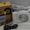 Air Mover Blower Fan - Utility Fan 3 Speeds, 2 AC Outlets, Reset and Circuit Breaker, Carpet Dryer for Garage, Gym, Shop, Kitchen - Ventilating, Cooling and Drying, 12", White