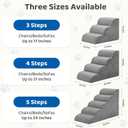DUMOS Dog Stairs for Small Dogs and Cats, 5-Step Curved Pet Dog Steps, Gray