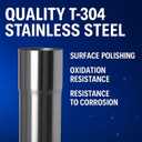 3 Exhaust Pipe, Flared End T304 Stainless Steel Straight Tubing, Polished Universal Connector Adapter 3 Inch ID to OD 3" ss Ailpipe 12" Length,Car Motorbike Truck Exhaust System
