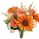 Fall Flowers Artificial Sunflowers Bouquet Silk Flowers Faux Peony Faux Florals Arrangements Fall Decor for Home Table Centerpiece Wedding Autumn Indoor 14inch