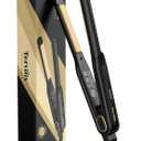 Terviiix 1/ 2" Small Flat Irons for Short Hair, Pencil Edges Flat Iron Hair Straightener, Small Straightening Iron for Pixie Cut & Touch Ups, Ceramic Flat Iron Curling Iron in One, Dual Voltage, Black