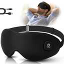 Silk Cordless Heated Eye Mask, Washable Heat Eye Compress for Dry Eye Electric Eye Heating Pad Warm Eye Mask for Eye Fatigue Stye Sinus Blepharitis MGD Gifts for Men Women (Black)