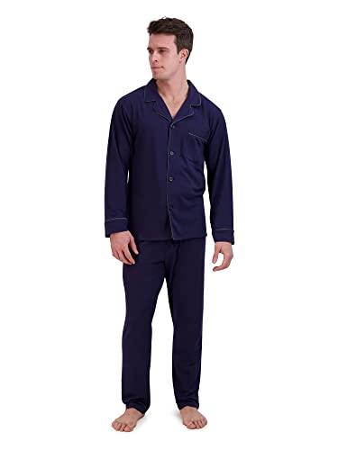 Hanes Men's Long Sleeve Sleep Set with Piping, Peacot, 5 X-Large Hanes Men's Long Sleeve Sleep Set with Piping, Peacot, 5 X-Large