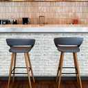 Coavas Peel and Stick Wallpaper Brick 17.7x118.1 Inches White Gray Removable Wallpaper Peel and Stick Self Adhesive Faux Brick for Bedroom Backsplash Laundry Room Accent Walls