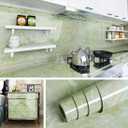Livelynine Contact Paper for Countertops Kitchen Wallpaper for Walls Backsplash Green Marble Countertop Peel and Stick Waterproof Bathroom Counter Top Covers Desk Table WrapEmerald Marble 15.8x78.8