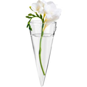 Clear Circular Cone Glass Wall Hanging Vase Flower Vase Bottle for Plant Holder Flower Creative Decor Cone Type Vase Succulent Planter Arrangement for Bedroom Kitchen Living Room Office