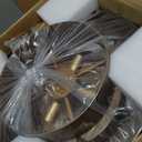 20" Vintage Gold Metal Drum Chandelier, 4-Light Farmhouse Light Fixture