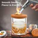 Cocktail Smoker Kit with 2 Rocks Glasses, 6 Wood Chip Flavors,Torch (No Butane), Ice Mold