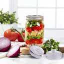 Eleganttime 4 Pack Easy Grip Handle Glass Fermentation Weights Great Mason Jar Wide Mouth Canning Fermenting Pickling Sourkrout Kraut Weight Fermentation Kit