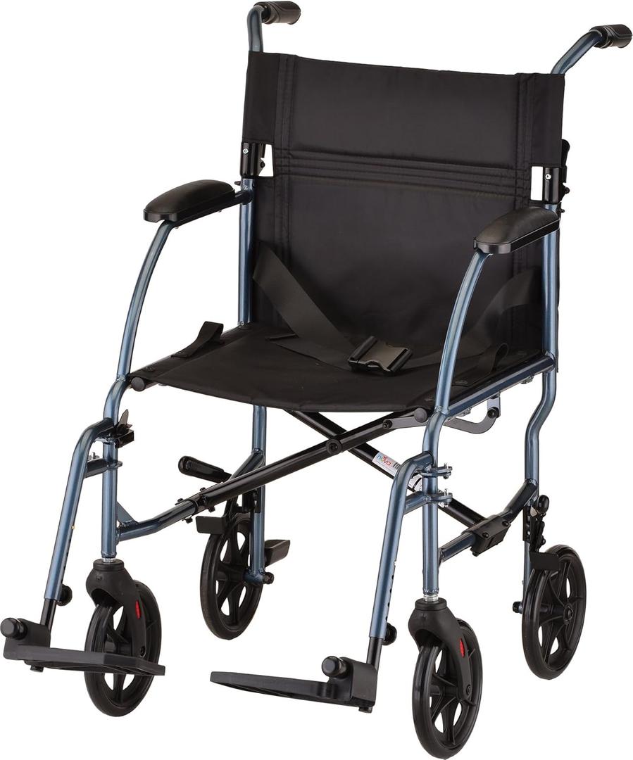 NOVA Medical Products Ultra Lightweight Transport Chair, Blue