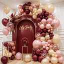 Burgundy Rose Gold Balloon Garland Arch Kit, 139 pcs Champagne Gold Balloons Rose Gold Confetti Balloons for Women Girls Birthday Wedding Bridal Shower Party Anniversary Decoration