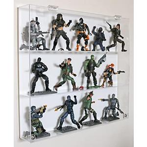 Acrylic Display Case Collectors Showcase - Premium Display Case for 6" G.I. Joe Action Figures - 3 Shelf