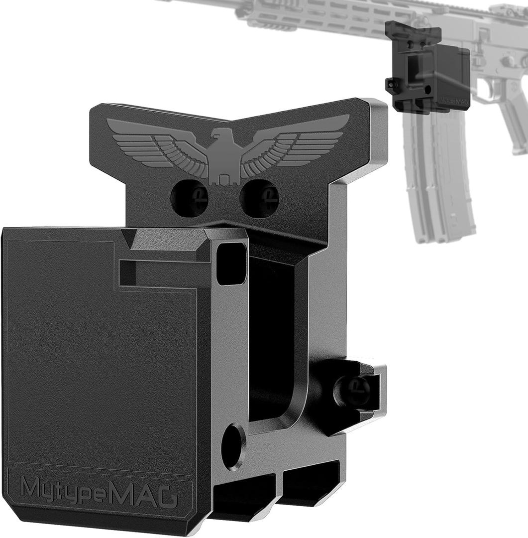 AR10 Rifle Holder Gun Mount for 308/7.62, ar10 308 Wall Mount with Double Magazine Holder, Vertical and Horizontal Wall Mount for Rifle Display