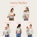 Ergobaby Alta Hip Seat Baby Carrier for Babies & Toddlers 4-48 Months (12-45 lbs) - 3-Position Convertible Ergonomic Baby Carrier with Storage Pocket, Sun Hood, Hip-Healthy Positioning - Natural Beige