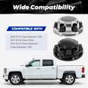 4PCS Black 6 Lug Hub Caps Chrome Chevy Center Caps Fit for 2005-2013 Silverado 1500 2007-2013 Tahoe Avalanche Suburban 1500 Replacement 15067578 15067580