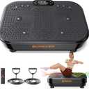 Vibration Plate Exercise Machine, Full Body 150W Vibration Plate for Lymphatic Drainage, 99 Adjustable Speeds, Power Vibrating Fitness Platform for Weight Loss & Fitness, Women Men