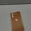 LeYi for Samsung A15 5G Case: with Tempered Glass Screen Protector, Full Camera Lens Protection, Love Heart Plating Luxury Shockproof Case for Galaxy A15 5G, Cute Present for Mom, Brown