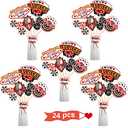 60 Pieces Casino Centerpiece Sticks Decorations Las Vegas Party Table Toppers Decorations Casino Cupcake Toppers Bulk Food Decoration for Night Adult Birthday Themed Party Supplies(Las Vegas)