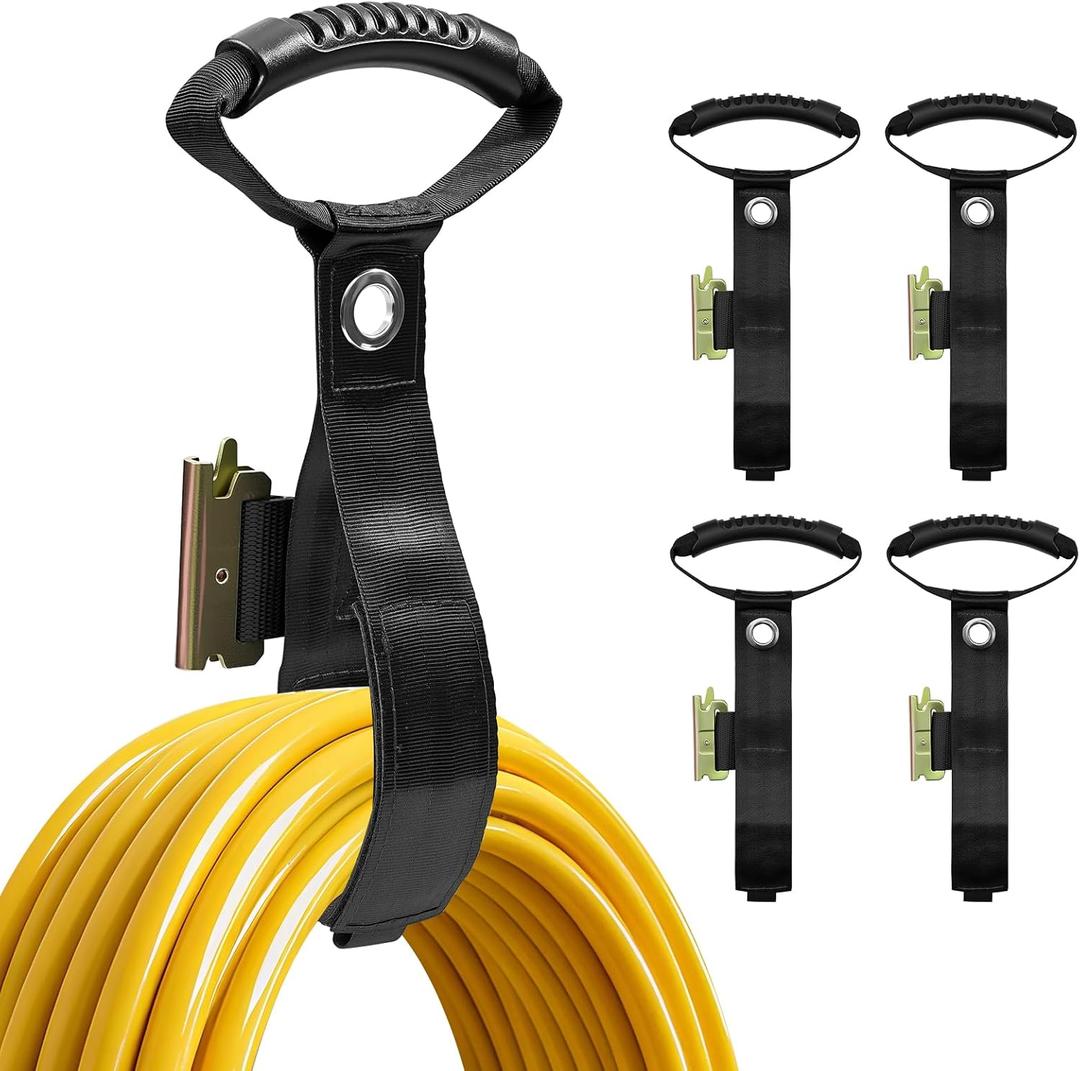 4 Pack Etrack Extension Cord Organizer, 17" Hook & Loop Closure E-Track Rail Accessories Storage Straps Extension Cord Holder for Keep Cords, E Track, Hoses, Ropes, Cables Organized