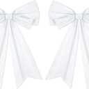 2 Pcs White Coquette Bow for Wedding Backdrop 27.6 x 21.7 Inch Big Bows Room Wall Decor Giant Ribbon Tie Hanging Gift for Birthday Bachelorette Party Girl Baby Shower Bridal Shower