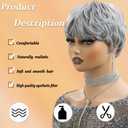 Short Grey Wigs for Black Women Short Hair wigs for women Gray straight synthetic short pixie Hair with bans for black women Ombre Wig for Daily