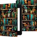 For Kindle Paperwhite 12th Generation 2024 7" Case/Kindle Colorsoft Signature Edition 7" Case, Multi-Angle Viewing Shockproof Smart Protective Case with Auto Wake/Sleep, Library Books