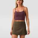 Colorfulkoala Dreamlux Skirts for Women High Rise Athletic Golf Tennis Skorts Built-in Shorts with Pockets (Cocoa)