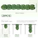 AerWo 2Pcs Artificial Palm Leaves Green Table Runner, Summer Tropical Leaf Table Runners 72 inches Long for Wedding Moana Jungle Safari Tropical Hawaiian Luau Party Decorations