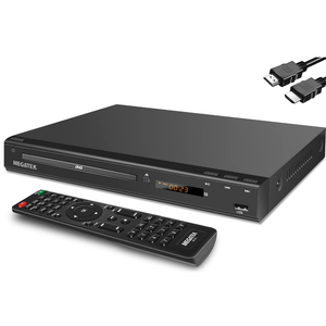 MEGATEK RegionFree HDMI DVD Player for TV, Compact CD/DVD Player for Smart TV, USB Port, Plays All Region DVDs & Multi Formats, Metal Housing, HDMI/RCA Cables & Remote Included