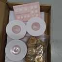 UNIQOOO 50 Sets Wedding Invitation Kit, Vellum Jackets for 5x7 Invitations w/Pink Satin Silk Ribbon& Eucalyptus Wax Seal Stickers, Wedding Invitation Accessories