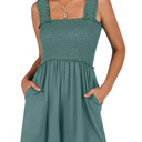 Caracilia Women's Summer Casual Smocked Rompers Square Neck Sleeveless Loose Shorts Jumpsuit 2025 Beach Vacation Outfits M