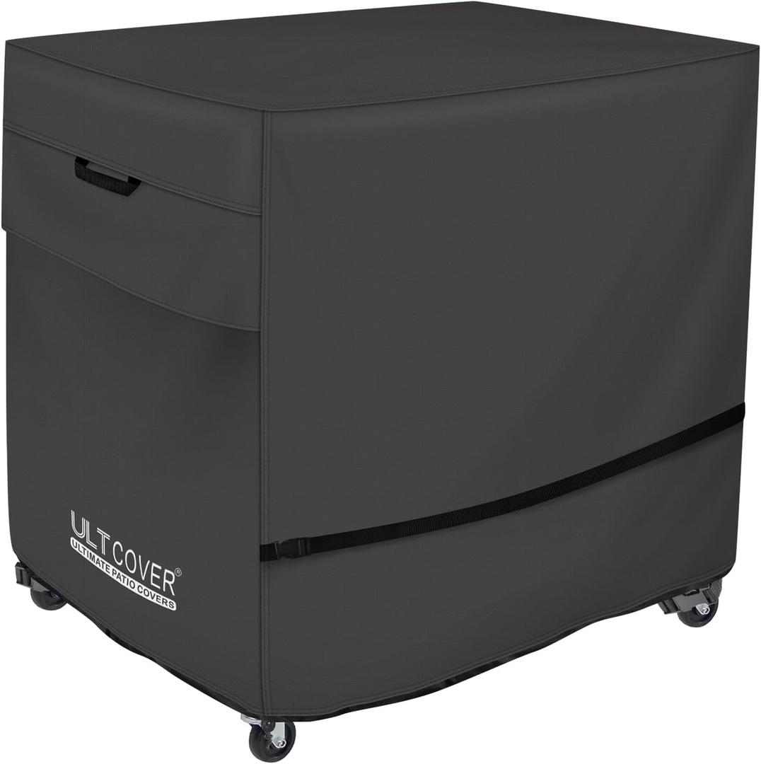 ULTCOVER Waterproof 80-100 Quart Patio Cooler Cart Rolling Ice Chest Cover 40L x 20W x 34H inch, Black